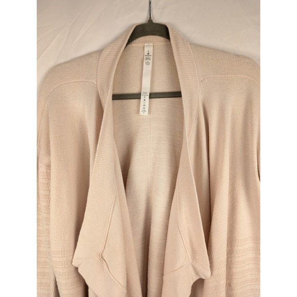 $148 Lululemon Find‎ Your Calm Wrap Blush Pink Cardigan 6 Silk Cotton Coquette - Picture 5 of 11